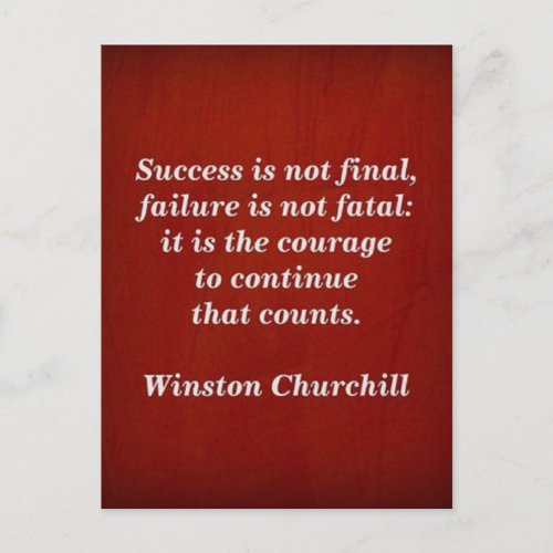 Winston Churchill Quote Success Postcard