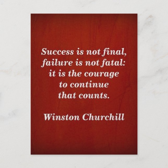 Winston Churchill Quote; Success Postcard (Front)