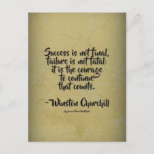 Winston Churchill Quote Success Postcard