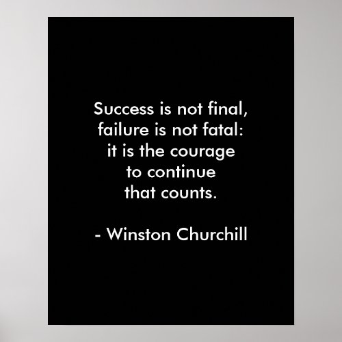 Winston Churchill Quote Success Poster