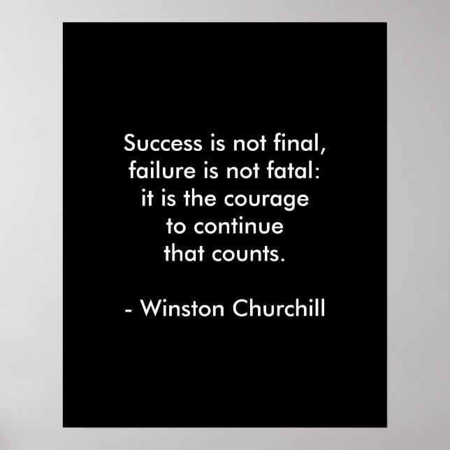 Winston Churchill Quote; Success Poster (Front)