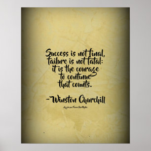 Winston Churchill Quote; Success Poster