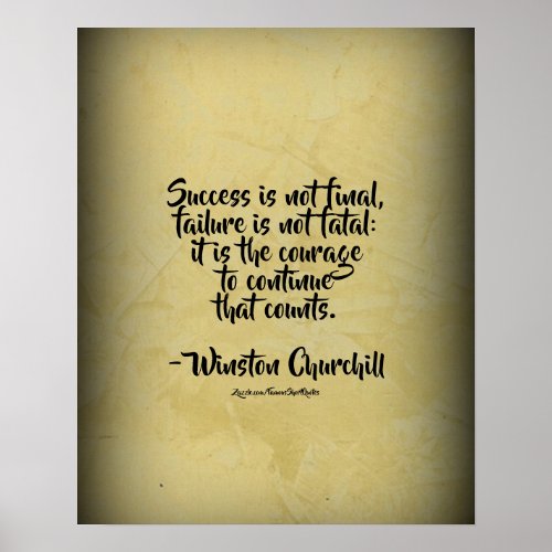 Winston Churchill Quote Success Poster