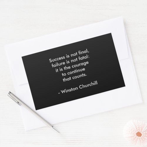 Winston Churchill Quote Success Rectangular Sticker