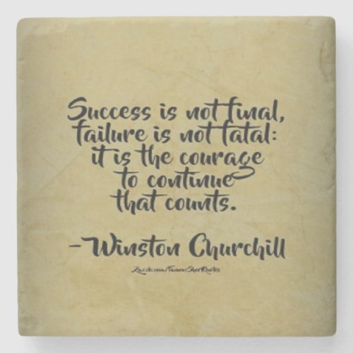 Winston Churchill Quote Success Stone Coaster