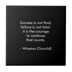 Winston Churchill Quote; Success Tile