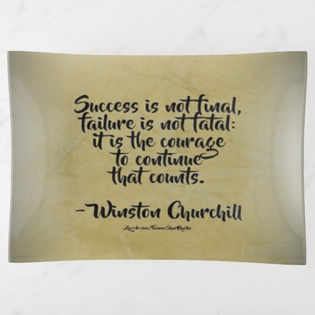 Winston Churchill Quote; Success Trinket Tray (Front)