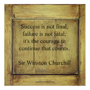 Winston Churchill Quote; Success Vintage Aged Wood Acrylic Print
