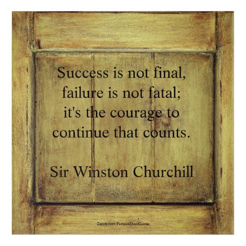 Winston Churchill Quote Success Vintage Aged Wood Acrylic Print