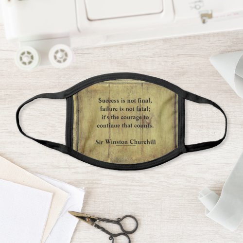 Winston Churchill Quote Success Vintage Aged Wood Face Mask