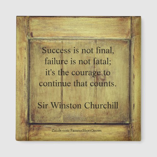 Winston Churchill Quote Success Vintage Aged Wood Magnet