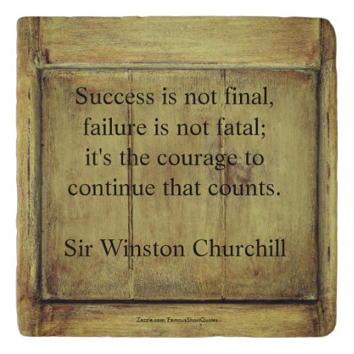 Winston Churchill Quote Success Vintage Aged Wood Trivet