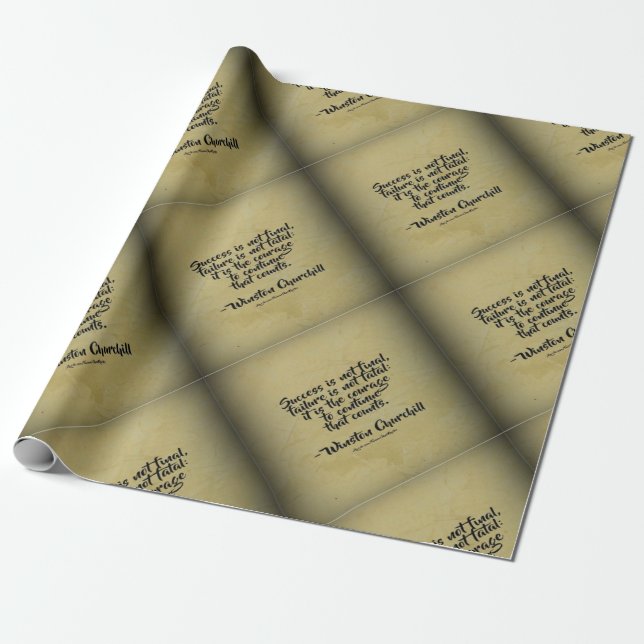 Winston Churchill Quote; Success Wrapping Paper (Unrolled)