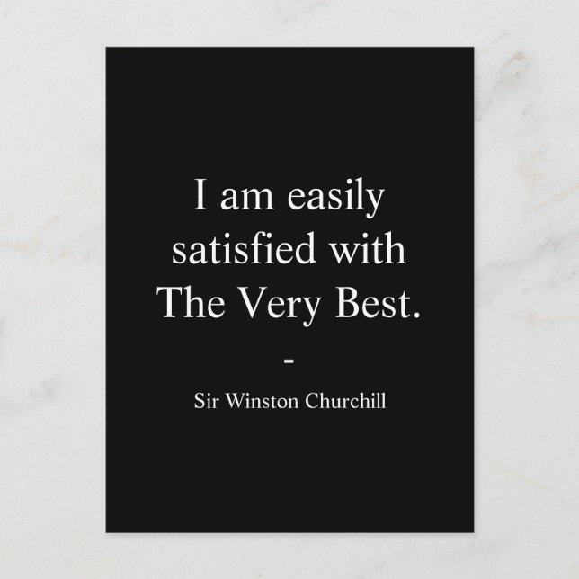 Winston Churchill Quote; The Very Best Postcard (Front)