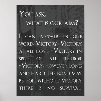 Winston Churchill Quote - Victory Poster