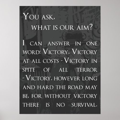 Winston Churchill Quote _ Victory Poster