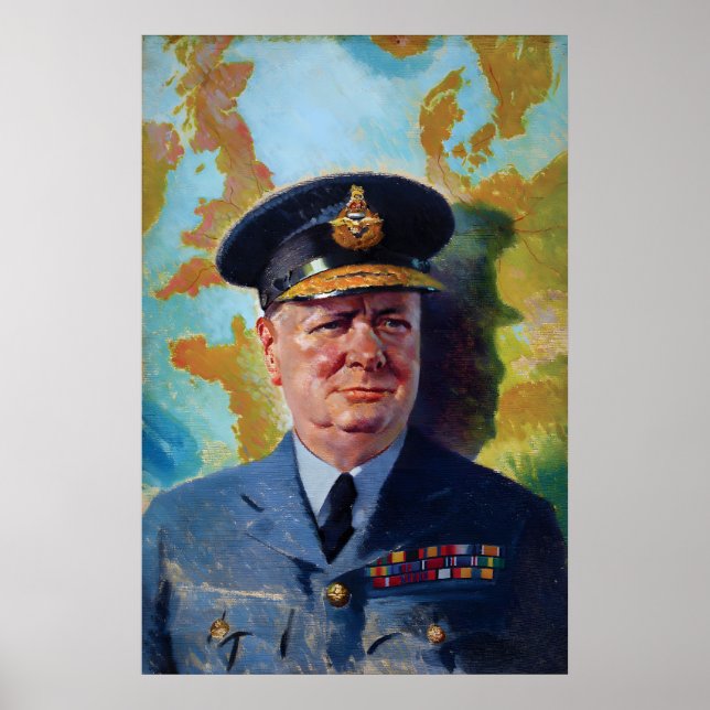 Winston Churchill RAF Uniform Poster WWII (Front)