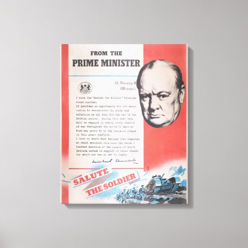 Winston Churchill Reprint of British WW2 poster Canvas Print