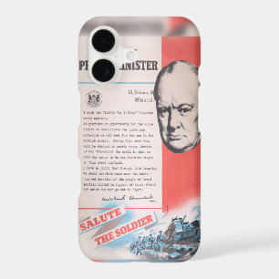 Winston Churchill, Reprint of British WW2 poster iPhone 17 Case