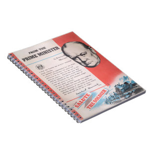 Winston Churchill, Reprint of British WW2 poster Notebook