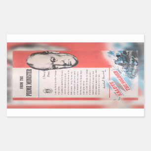 Winston Churchill, Reprint of British WW2 poster Rectangular Sticker