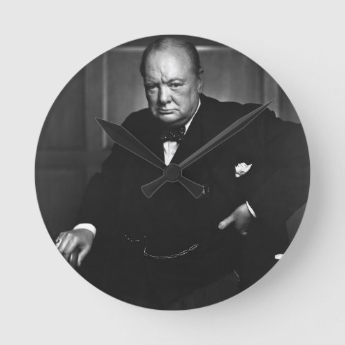 Winston Churchill Round Clock