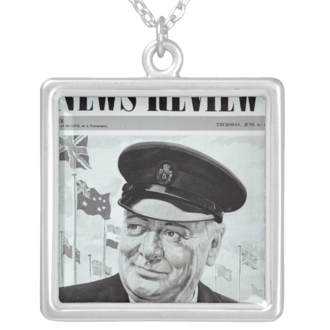 Winston Churchill Silver Plated Necklace (Front)