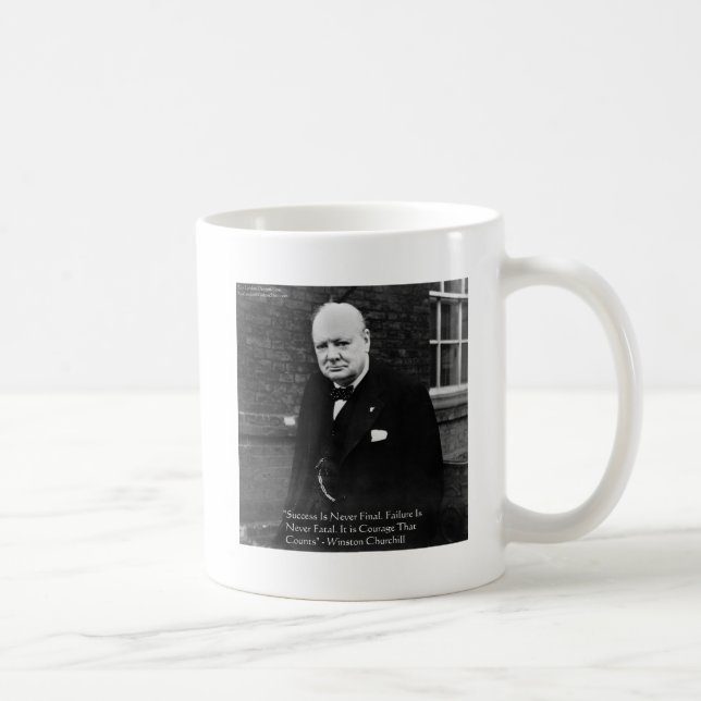 Winston Churchill "Success Never Final" Gifts Coffee Mug (Right)