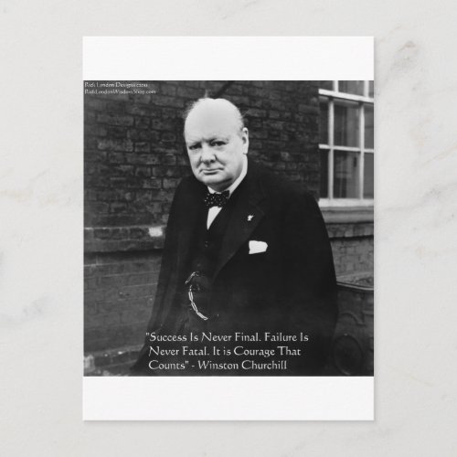 Winston Churchill Success Never Final Gifts Postcard