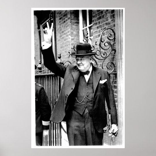 Winston Churchill, V for Victory Poster