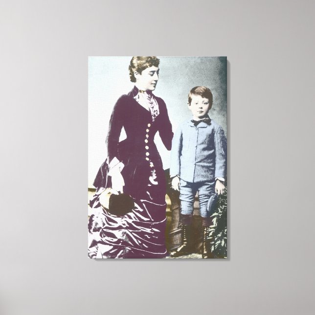 Winston Churchill with his mother 2 Canvas Print (Front)