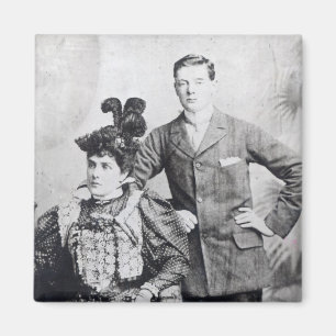 Winston Churchill with his mother 2 Magnet