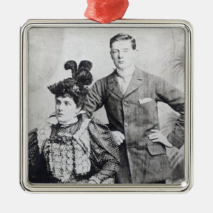 Winston Churchill with his mother 2 Metal Ornament