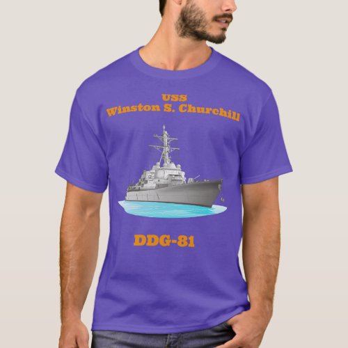 Winston S Churchill DDG81 Destroyer Ship T_Shirt