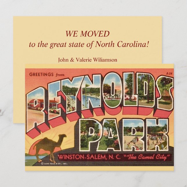 Winston Salem NC Moving Announcement (Front/Back)