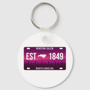 Winston-salem North Carolina License Plate Keychain
