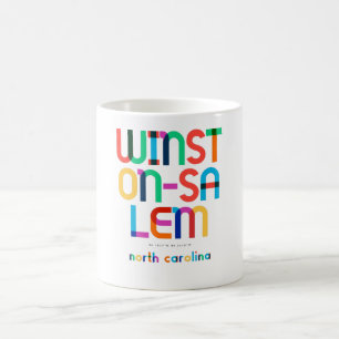 Winston–Salem North Carolina Mid Century, Pop Art, Coffee Mug