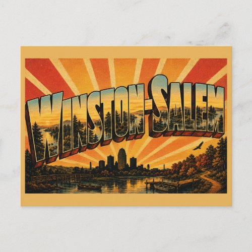 Winston-Salem North Carolina River Lake Forest Art Postcard