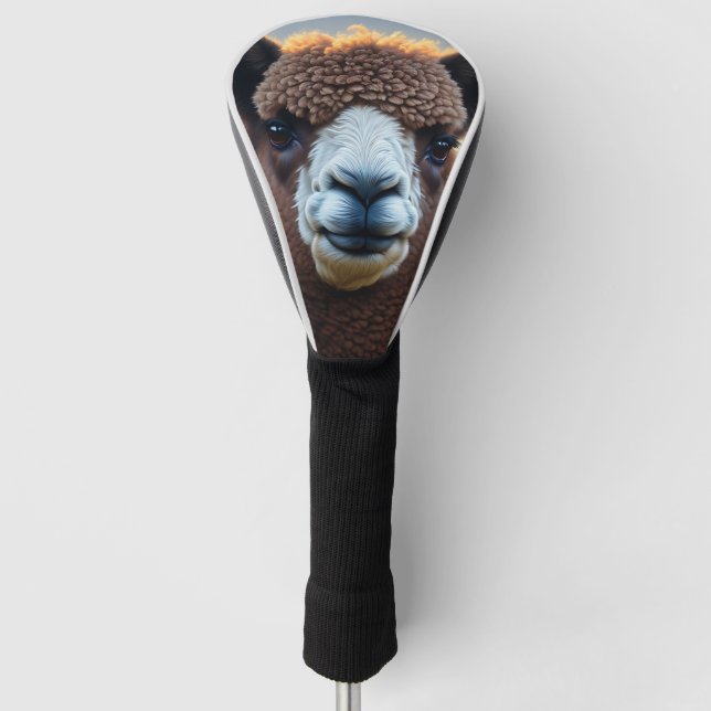 Winston The Brown Alpaca,  Golf Head Cover (Front)