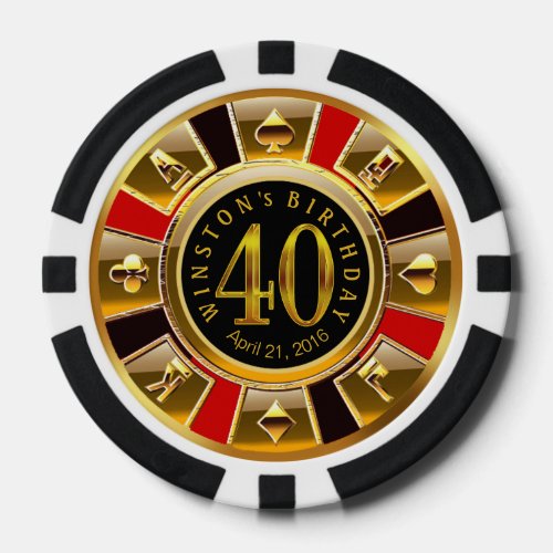 Winston Vegas Casino Chip Red  Black