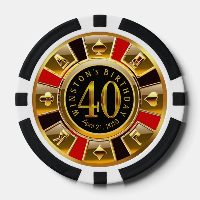 Winston Vegas Casino Chip Red & Black (Front)