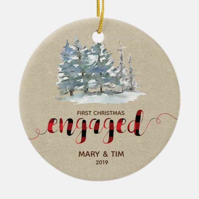 Winter 1st Christmas Engaged Ornament Gift (Front)