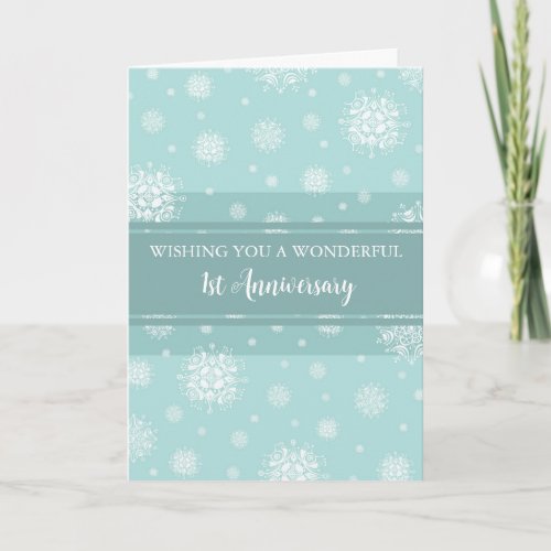 Winter 1st Wedding Anniversary Card