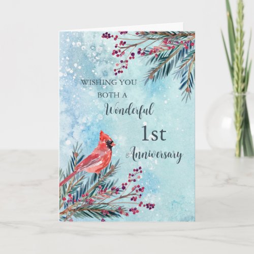 Winter 1st Wedding Anniversary Card