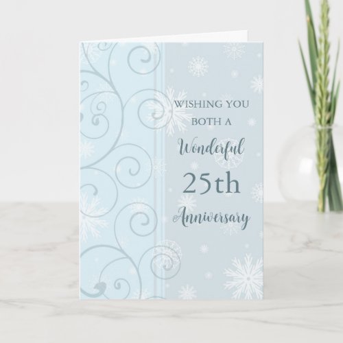 Winter 25th Wedding Anniversary Card