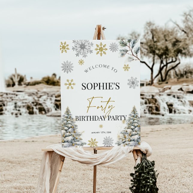 Winter 40th Birthday Welcome sign (Creator Uploaded)