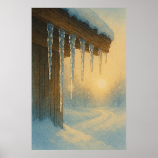 Winter 5, Icicle Light, Seasonal Print