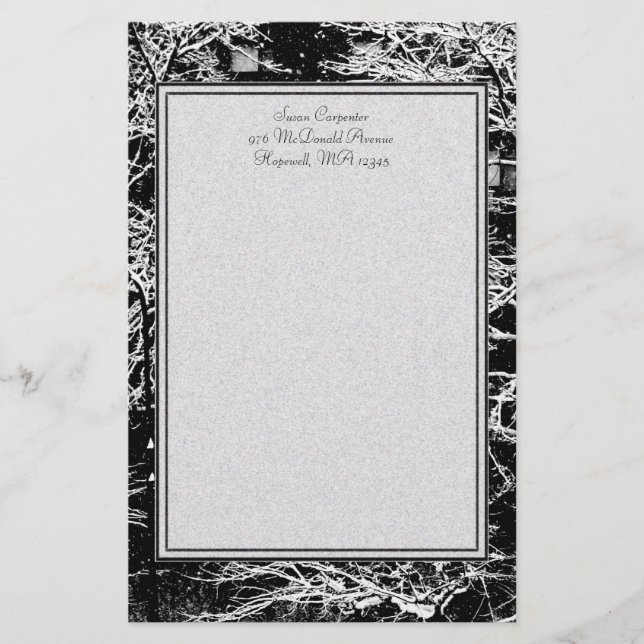 'Winter Abstract' Stationery (Front)