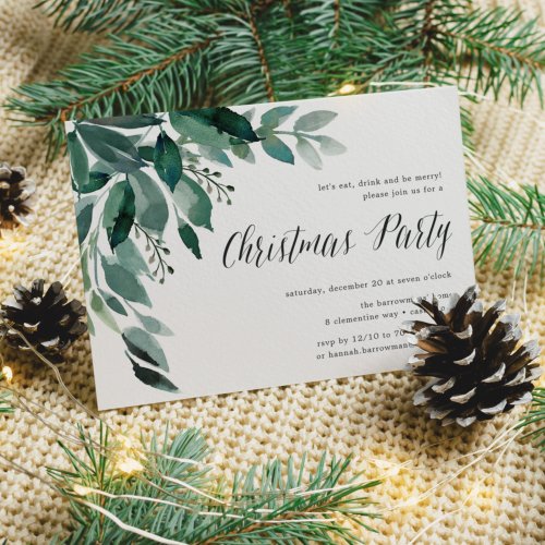 Winter Abundance  Christmas Party Invitation