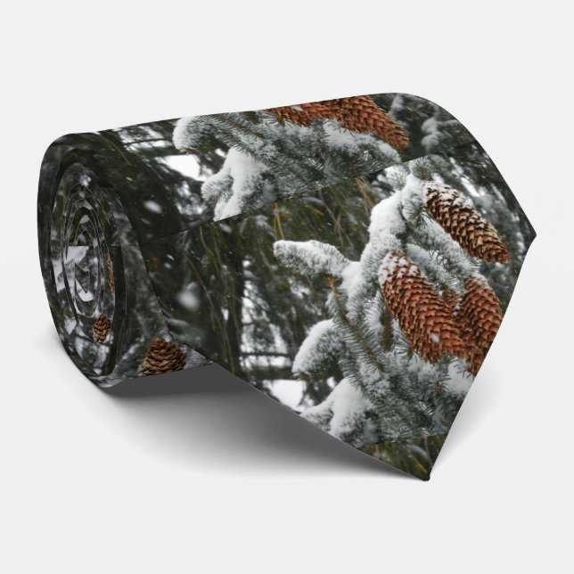 WINTER ACORNS  NECK TIE (Rolled)